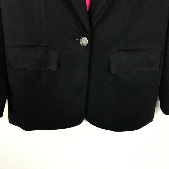 Susan Graver Black Blazer Womens Size XS Soft Button Front Pockets Career Work - Picture 2 of 6